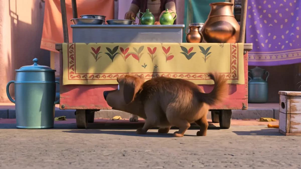 Hungry Dog And Clever Cat In Animated Scene
